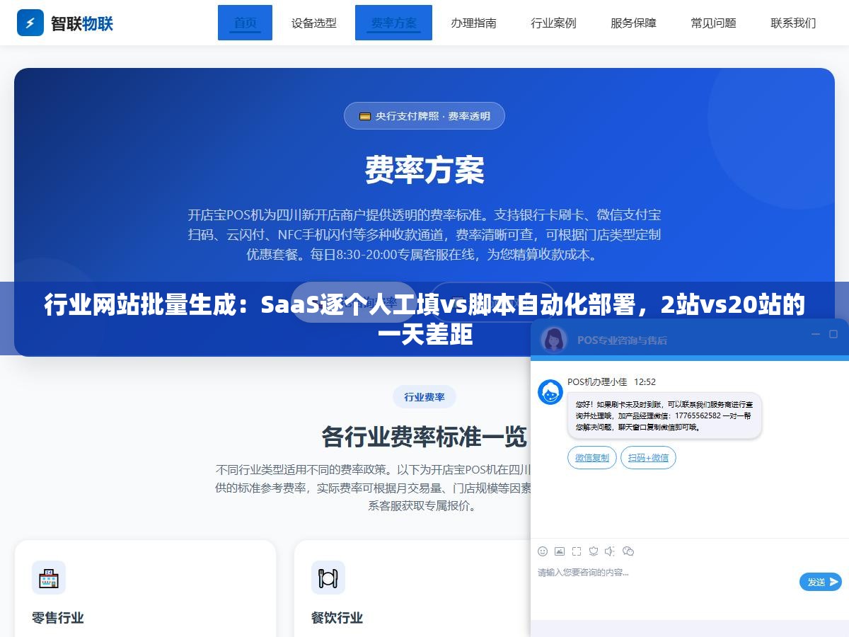 2 - 行业网站批量生成：SaaS逐个人工填vs脚本自动化部署，2站vs20站的一天差距 - UC建站系统