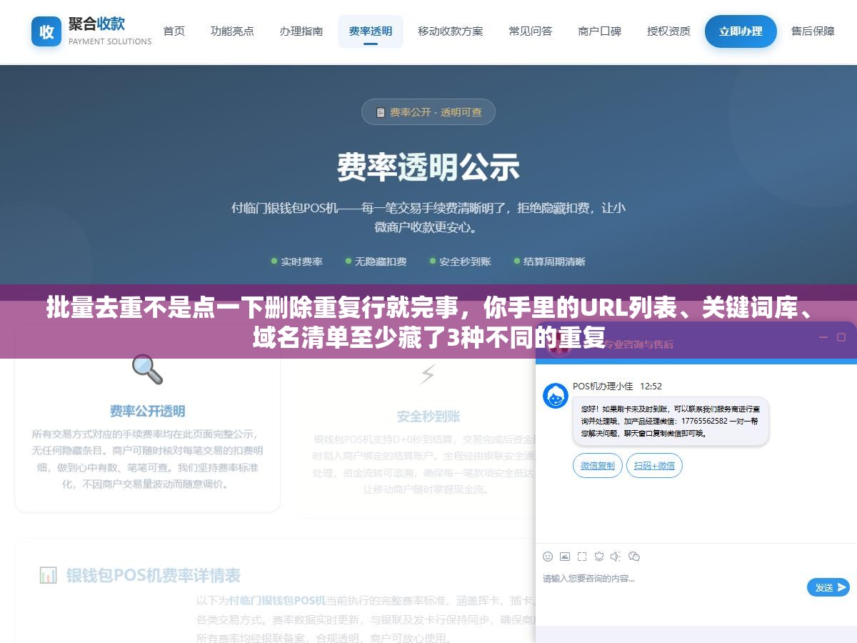 批量去重不是点一下删除重复行就完事，你手里的URL列表、关键词库、域名清单至少藏了3种不同的重复