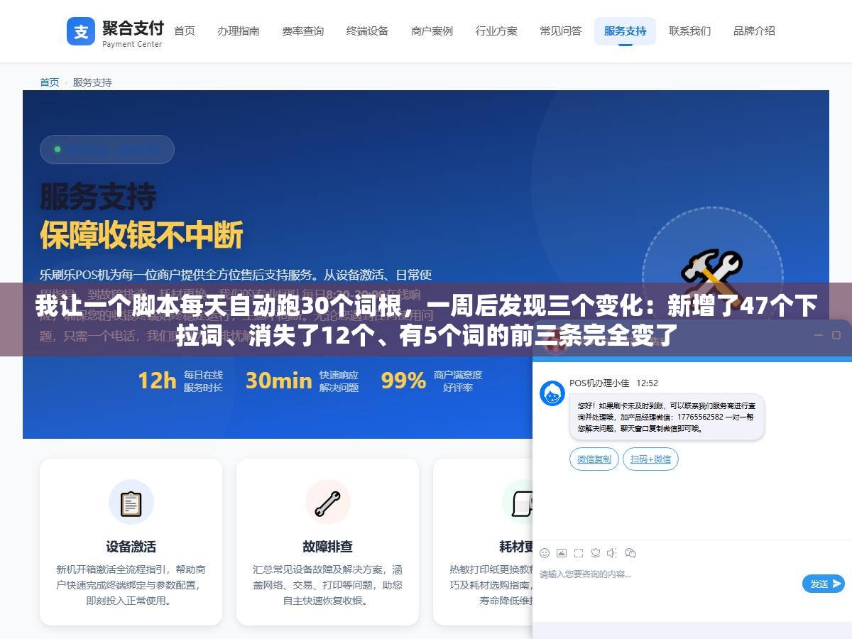 2 - 我让一个脚本每天自动跑30个词根，一周后发现三个变化：新增了47个下拉词、消失了12个、有5个词的前三条完全变了 - UC建站系统