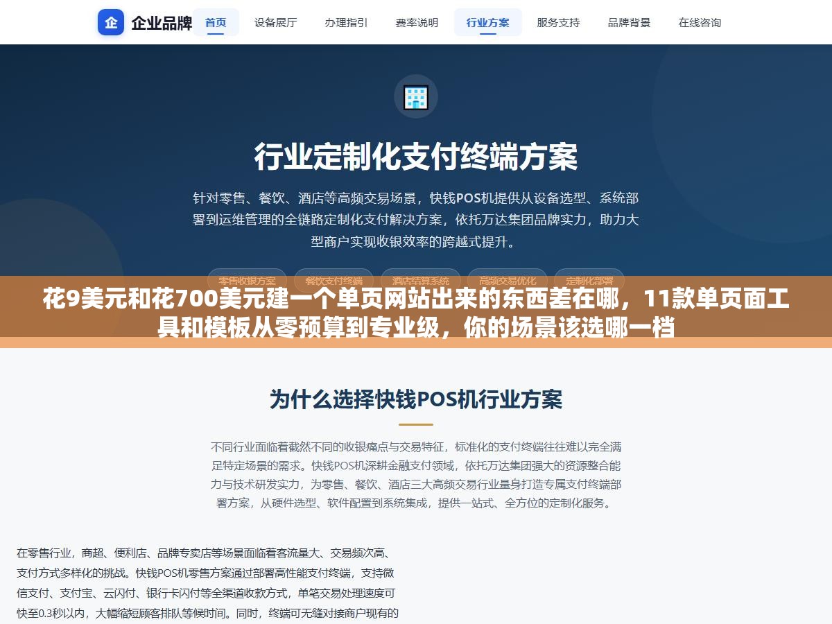 1 - 花9美元和花700美元建一个单页网站出来的东西差在哪，11款单页面工具和模板从零预算到专业级，你的场景该选哪一档 - UC建站系统