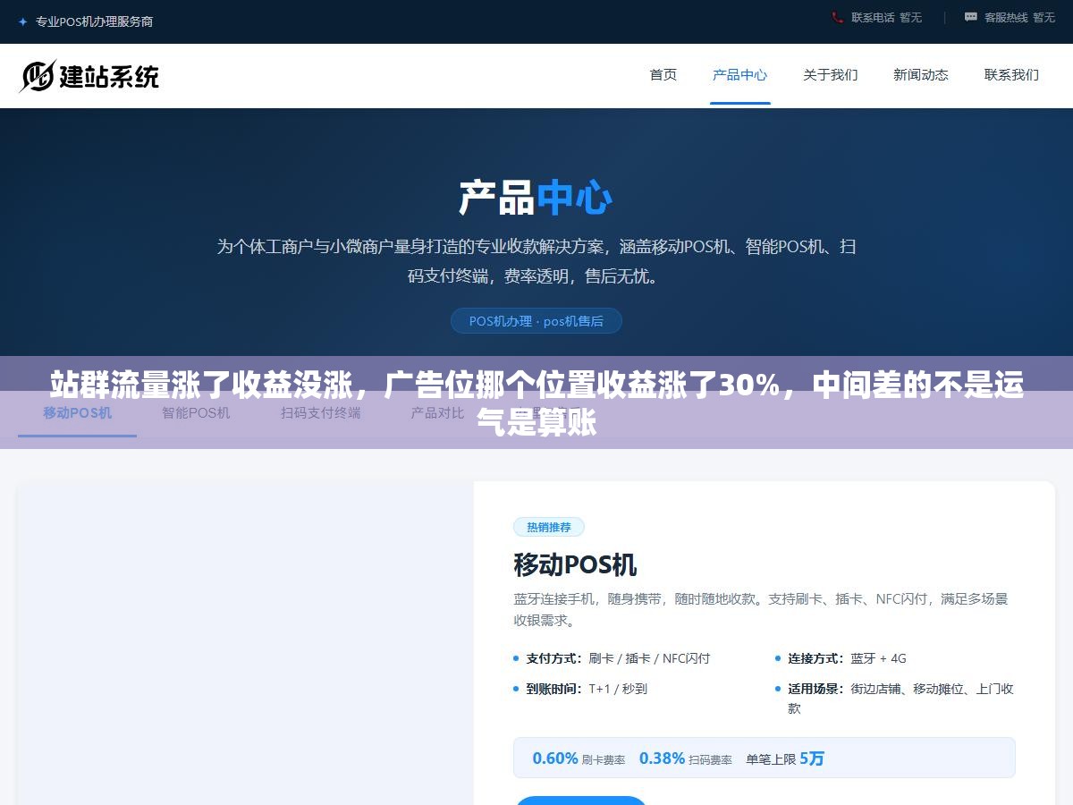 站群流量涨了收益没涨,广告位挪个位置收益涨了30%,中间差的不是运气是算账 2 - 站群流量涨了收益没涨,广告位挪个位置收益涨了30%,中间差的不是运气是算账 - UC建站系统