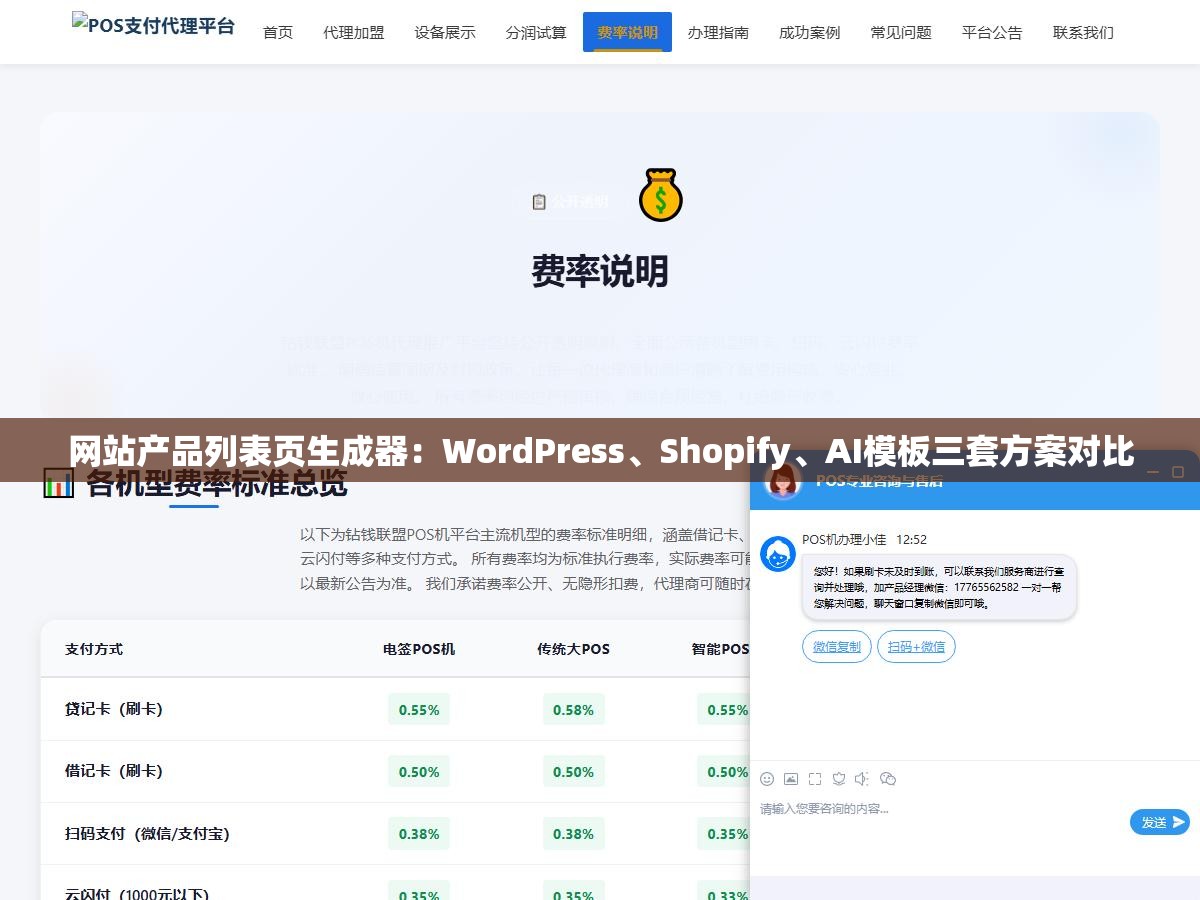 网站产品列表页生成器:WordPress、Shopify、AI模板三套方案对比 2 - 网站产品列表页生成器:WordPress、Shopify、AI模板三套方案对比 - UC建站系统