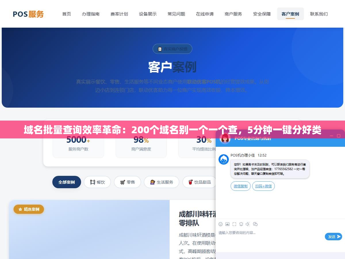 域名批量查询效率革命:200个域名别一个一个查,5分钟一键分好类 1 - 域名批量查询效率革命:200个域名别一个一个查,5分钟一键分好类 - UC建站系统