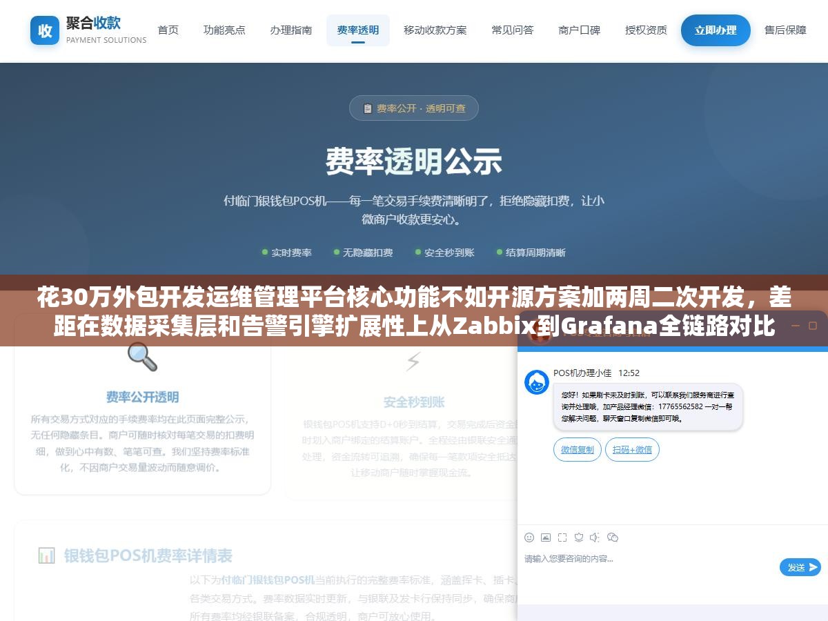 花30万外包开发运维管理平台核心功能不如开源方案加两周二次开发,差距在数据采集层和告警引擎扩展性上从Zabbix到Grafana全链路对比 1 - 花30万外包开发运维管理平台核心功能不如开源方案加两周二次开发,差距在数据采集层和告警引擎扩展性上从Zabbix到Grafana全链路对比 - UC建站系统