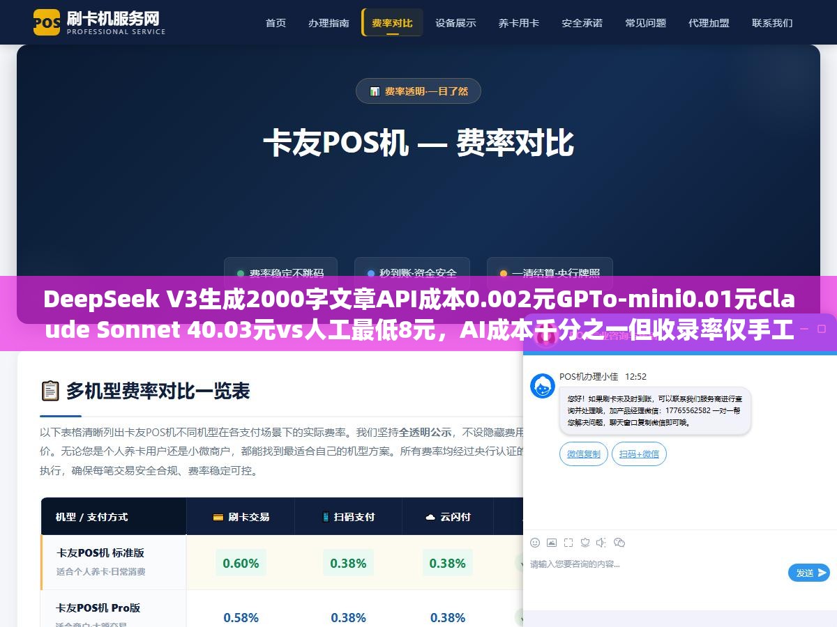 DeepSeek V3生成2000字文章API成本0.002元GPTo-mini0.01元Claude Sonnet 40.03元vs人工最低8元,AI成本千分之一但收录率仅手工30%到40%最优站群内容策略 1 - DeepSeek V3生成2000字文章API成本0.002元GPTo-mini0.01元Claude Sonnet 40.03元vs人工最低8元,AI成本千分之一但收录率仅手工30%到40%最优站群内容策略 - UC建站系统