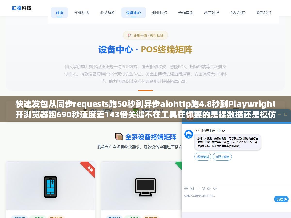 快速发包从同步requests跑50秒到异步aiohttp跑4.8秒到Playwright开浏览器跑690秒速度差143倍关键不在工具在你要的是裸数据还是模仿真人的浏览行为 1 - 快速发包从同步requests跑50秒到异步aiohttp跑4.8秒到Playwright开浏览器跑690秒速度差143倍关键不在工具在你要的是裸数据还是模仿真人的浏览行为 - UC建站系统