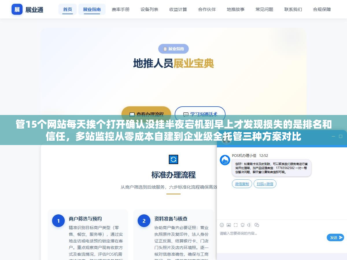 管15个网站每天挨个打开确认没挂半夜宕机到早上才发现损失的是排名和信任,多站监控从零成本自建到企业级全托管三种方案对比 2 - 管15个网站每天挨个打开确认没挂半夜宕机到早上才发现损失的是排名和信任,多站监控从零成本自建到企业级全托管三种方案对比 - UC建站系统