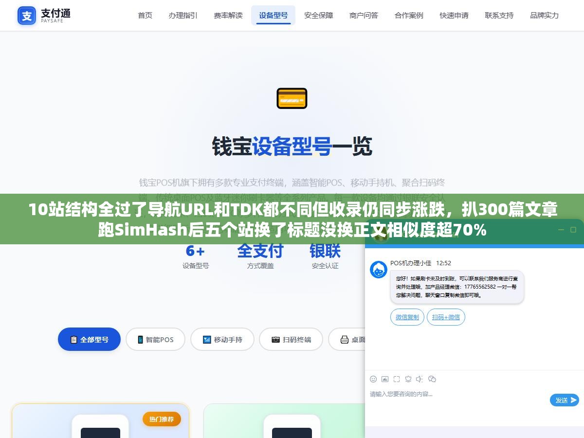 10站结构全过了导航URL和TDK都不同但收录仍同步涨跌,扒300篇文章跑SimHash后五个站换了标题没换正文相似度超70% 1 - 10站结构全过了导航URL和TDK都不同但收录仍同步涨跌,扒300篇文章跑SimHash后五个站换了标题没换正文相似度超70% - UC建站系统