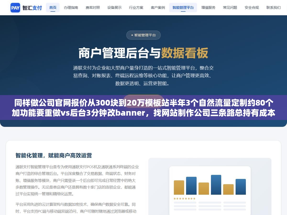 同样做公司官网报价从300块到20万模板站半年3个自然流量定制约80个加功能要重做vs后台3分钟改banner,找网站制作公司三条路总持有成本比建站本身贵得多 2 - 同样做公司官网报价从300块到20万模板站半年3个自然流量定制约80个加功能要重做vs后台3分钟改banner,找网站制作公司三条路总持有成本比建站本身贵得多 - UC建站系统