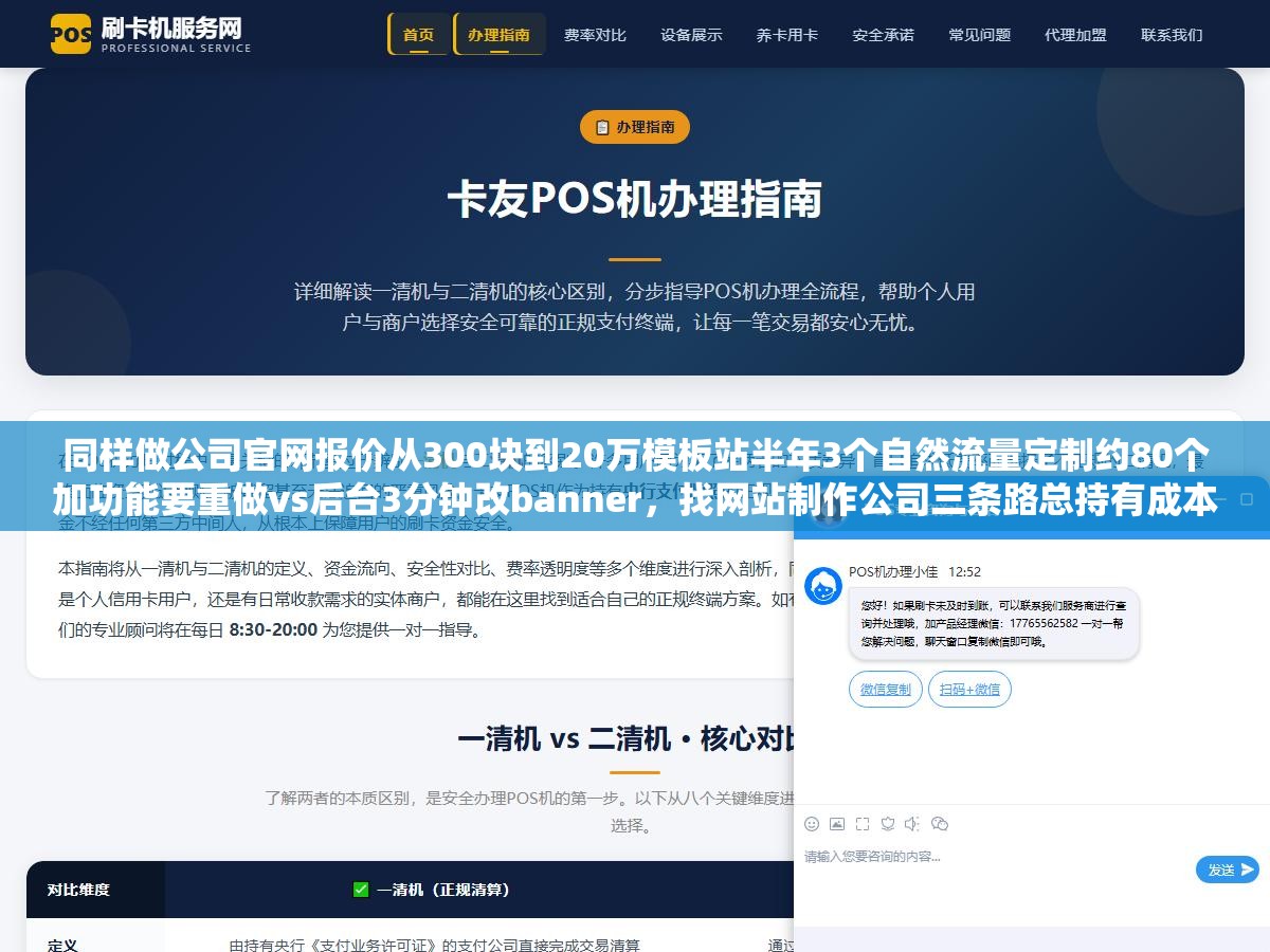 同样做公司官网报价从300块到20万模板站半年3个自然流量定制约80个加功能要重做vs后台3分钟改banner,找网站制作公司三条路总持有成本比建站本身贵得多 1 - 同样做公司官网报价从300块到20万模板站半年3个自然流量定制约80个加功能要重做vs后台3分钟改banner,找网站制作公司三条路总持有成本比建站本身贵得多 - UC建站系统