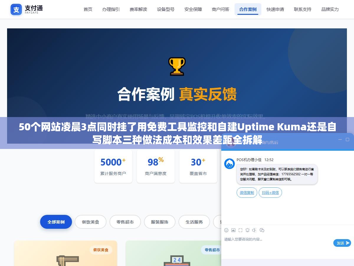 50个网站凌晨3点同时挂了用免费工具监控和自建Uptime Kuma还是自写脚本三种做法成本和效果差距全拆解 2 - 50个网站凌晨3点同时挂了用免费工具监控和自建Uptime Kuma还是自写脚本三种做法成本和效果差距全拆解 - UC建站系统