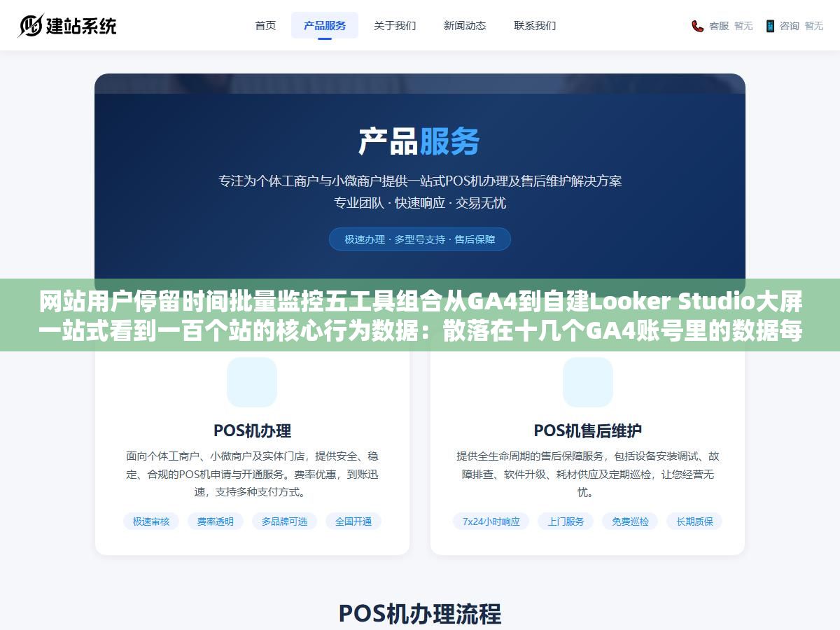 网站用户停留时间批量监控五工具组合从GA4到自建Looker Studio大屏一站式看到一百个站的核心行为数据:散落在十几个GA4账号里的数据每次想看就得登录切换加载再切换再加载一个站还没看完一个小时已经过去了 1 - 网站用户停留时间批量监控五工具组合从GA4到自建Looker Studio大屏一站式看到一百个站的核心行为数据:散落在十几个GA4账号里的数据每次想看就得登录切换加载再切换再加载一个站还没看完一个小时已经过去了 - UC建站系统