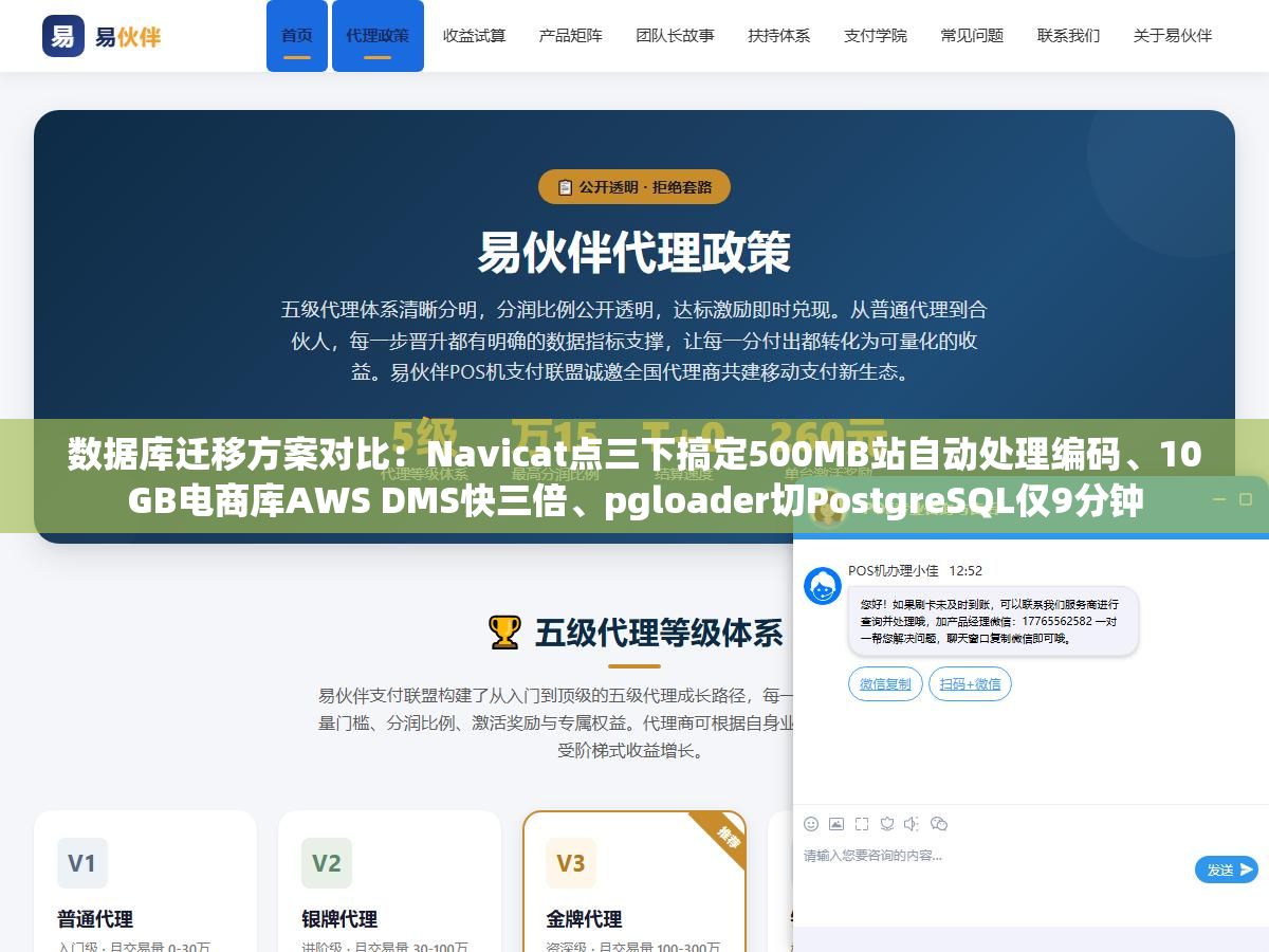 数据库迁移方案对比:Navicat点三下搞定500MB站自动处理编码、10GB电商库AWS DMS快三倍、pgloader切PostgreSQL仅9分钟 3 - 数据库迁移方案对比:Navicat点三下搞定500MB站自动处理编码、10GB电商库AWS DMS快三倍、pgloader切PostgreSQL仅9分钟 - UC建站系统