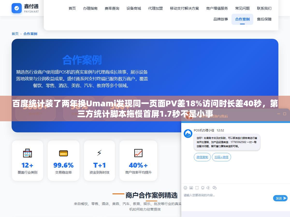 百度统计装了两年换Umami发现同一页面PV差18%访问时长差40秒,第三方统计脚本拖慢首屏1.7秒不是小事 1 - 百度统计装了两年换Umami发现同一页面PV差18%访问时长差40秒,第三方统计脚本拖慢首屏1.7秒不是小事 - UC建站系统