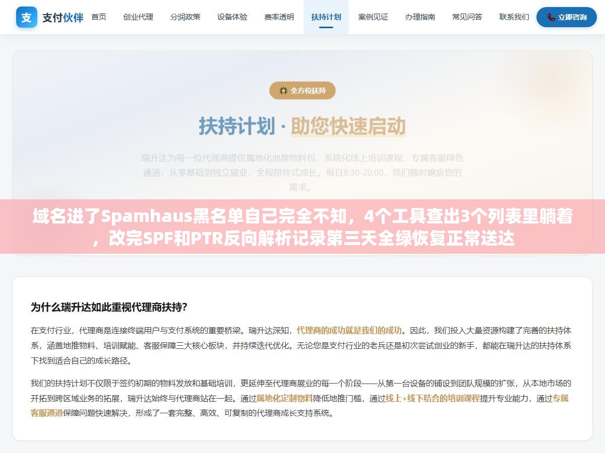 域名进了Spamhaus黑名单自己完全不知,4个工具查出3个列表里躺着,改完SPF和PTR反向解析记录第三天全绿恢复正常送达 2 - 域名进了Spamhaus黑名单自己完全不知,4个工具查出3个列表里躺着,改完SPF和PTR反向解析记录第三天全绿恢复正常送达 - UC建站系统