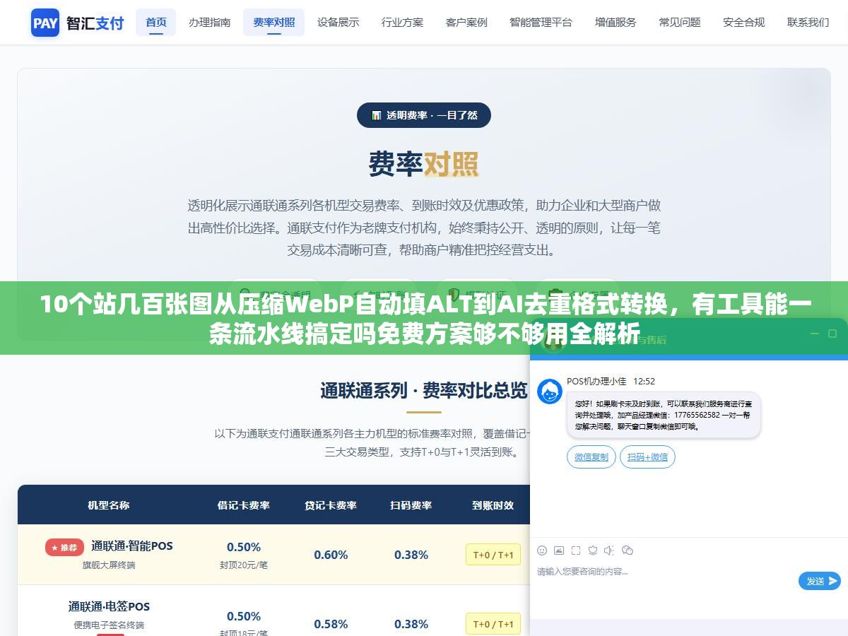 10个站几百张图从压缩WebP自动填ALT到AI去重格式转换,有工具能一条流水线搞定吗免费方案够不够用全解析 2 - 10个站几百张图从压缩WebP自动填ALT到AI去重格式转换,有工具能一条流水线搞定吗免费方案够不够用全解析 - UC建站系统