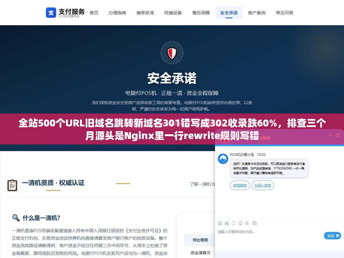 全站500个URL旧域名跳转新域名301错写成302收录跌60%,排查三个月源头是Nginx里一行rewrite规则写错 2 - 全站500个URL旧域名跳转新域名301错写成302收录跌60%,排查三个月源头是Nginx里一行rewrite规则写错 - UC建站系统