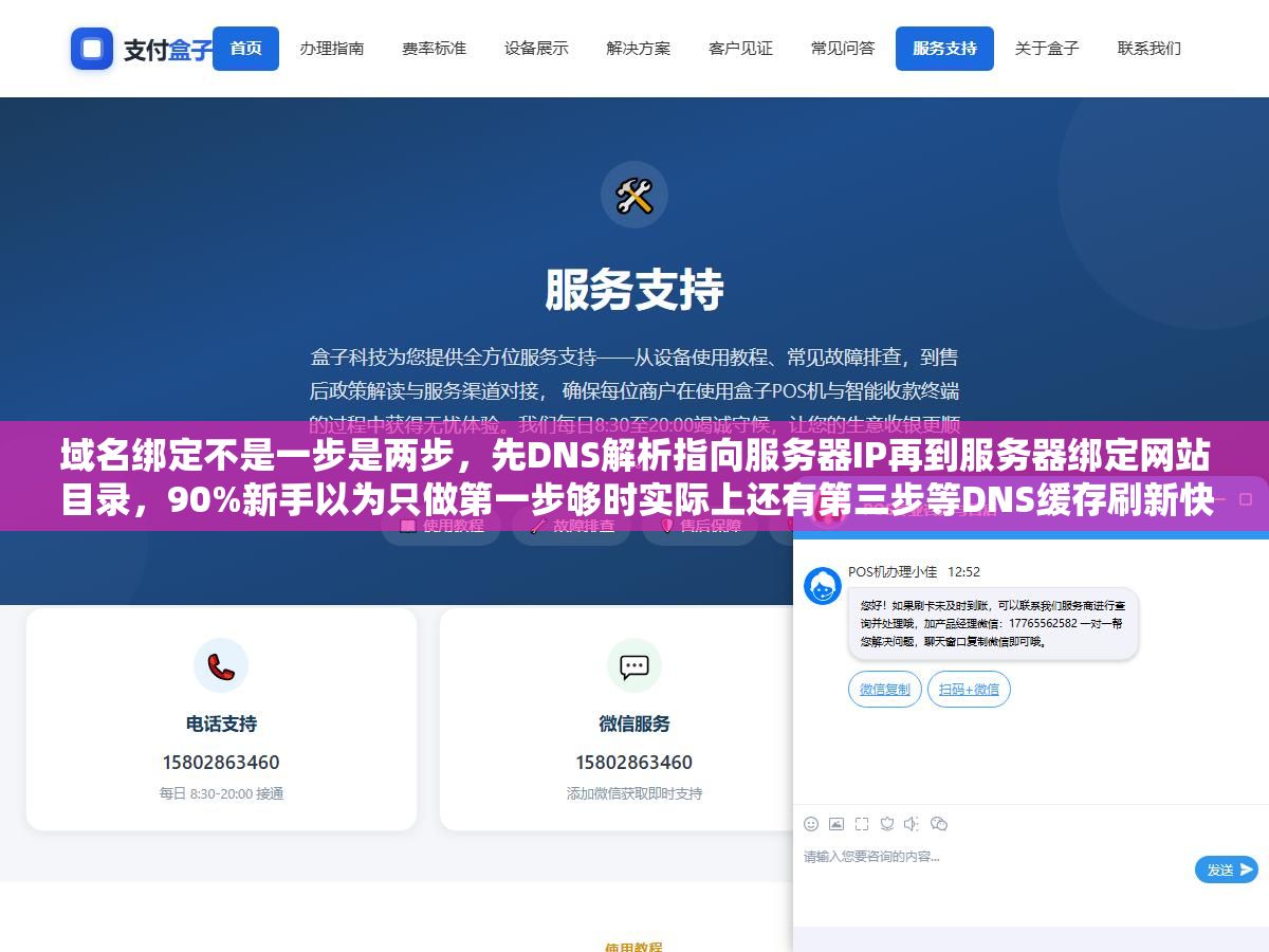 域名绑定不是一步是两步,先DNS解析指向服务器IP再到服务器绑定网站目录,90%新手以为只做第一步够时实际上还有第三步等DNS缓存刷新快几分钟慢48小时 1 - 域名绑定不是一步是两步,先DNS解析指向服务器IP再到服务器绑定网站目录,90%新手以为只做第一步够时实际上还有第三步等DNS缓存刷新快几分钟慢48小时 - UC建站系统