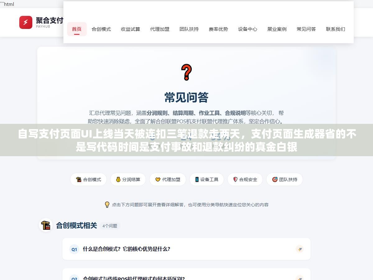 自写支付页面UI上线当天被连扣三笔退款走两天,支付页面生成器省的不是写代码时间是支付事故和退款纠纷的真金白银 3 - 自写支付页面UI上线当天被连扣三笔退款走两天,支付页面生成器省的不是写代码时间是支付事故和退款纠纷的真金白银 - UC建站系统