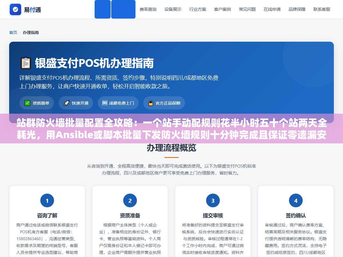 站群防火墙批量配置全攻略:一个站手动配规则花半小时五十个站两天全耗光,用Ansible或脚本批量下发防火墙规则十分钟完成且保证零遗漏安全无死角 2 - 站群防火墙批量配置全攻略:一个站手动配规则花半小时五十个站两天全耗光,用Ansible或脚本批量下发防火墙规则十分钟完成且保证零遗漏安全无死角 - UC建站系统