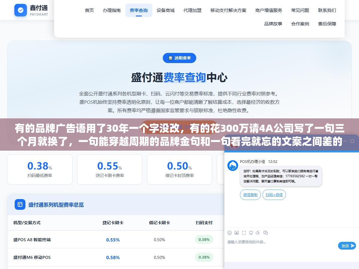 有的品牌广告语用了30年一个字没改,有的花300万请4A公司写了一句三个月就换了,一句能穿越周期的品牌金句和一句看完就忘的文案之间差的不是文采,是能不能一句话说清楚"你是谁"和"你为什么不一样" 1 - 有的品牌广告语用了30年一个字没改,有的花300万请4A公司写了一句三个月就换了,一句能穿越周期的品牌金句和一句看完就忘的文案之间差的不是文采,是能不能一句话说清楚"你是谁"和"你为什么不一样" - UC建站系统