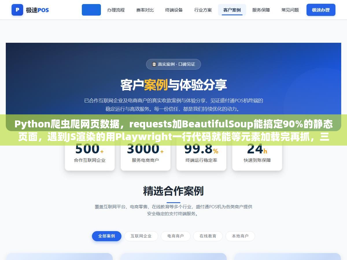 Python爬虫爬网页数据,requests加BeautifulSoup能搞定90%的静态页面,遇到JS渲染的用Playwright一行代码就能等元素加载完再抓,三种主流方案从安装到应对反爬的完整代码都在这了 2 - Python爬虫爬网页数据,requests加BeautifulSoup能搞定90%的静态页面,遇到JS渲染的用Playwright一行代码就能等元素加载完再抓,三种主流方案从安装到应对反爬的完整代码都在这了 - UC建站系统