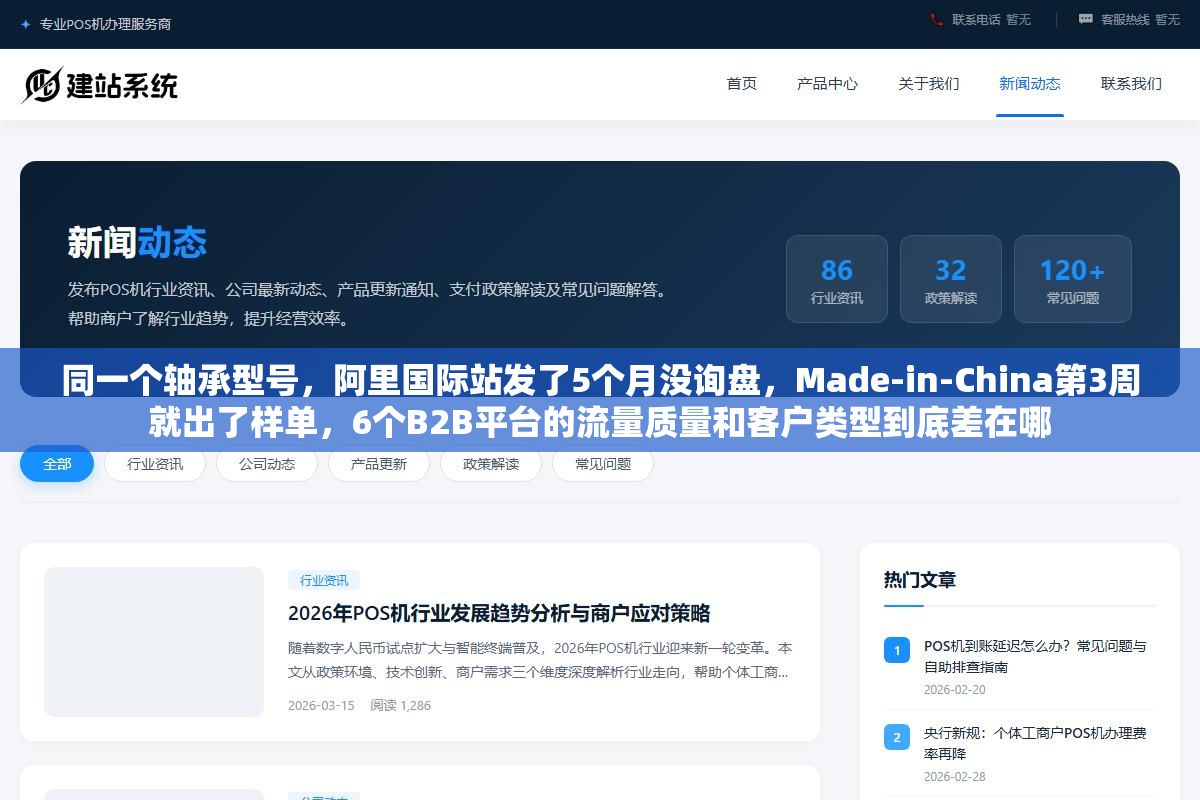 同一个轴承型号,阿里国际站发了5个月没询盘,Made-in-China第3周就出了样单,6个B2B平台的流量质量和客户类型到底差在哪 2 - 同一个轴承型号,阿里国际站发了5个月没询盘,Made-in-China第3周就出了样单,6个B2B平台的流量质量和客户类型到底差在哪 - UC建站系统