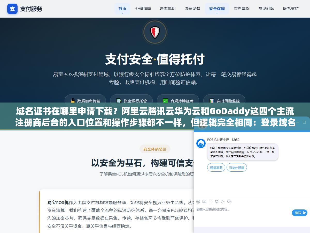 域名证书在哪里申请下载?阿里云腾讯云华为云和GoDaddy这四个主流注册商后台的入口位置和操作步骤都不一样,但逻辑完全相同:登录域名管理页面、找到要下载的域名点进详情、找"域名证书下载"按钮一键保存,海外注册商有些没有直接的"域名证书"入口要自己生成所有权证明文件 2 - 域名证书在哪里申请下载?阿里云腾讯云华为云和GoDaddy这四个主流注册商后台的入口位置和操作步骤都不一样,但逻辑完全相同:登录域名管理页面、找到要下载的域名点进详情、找"域名证书下载"按钮一键保存,海外注册商有些没有直接的"域名证书"入口要自己生成所有权证明文件 - UC建站系统