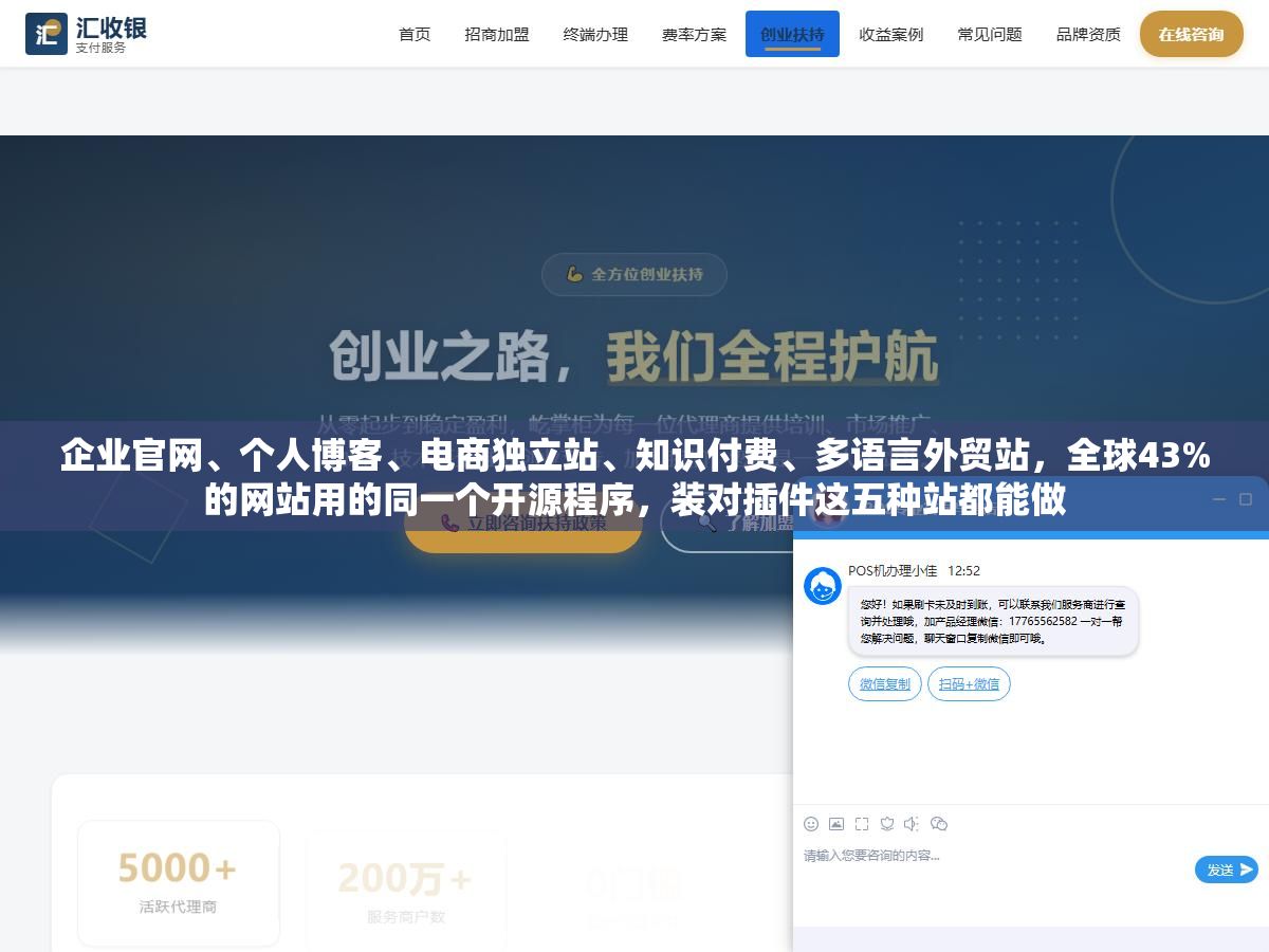 企业官网、个人博客、电商独立站、知识付费、多语言外贸站,全球43%的网站用的同一个开源程序,装对插件这五种站都能做 3 - 企业官网、个人博客、电商独立站、知识付费、多语言外贸站,全球43%的网站用的同一个开源程序,装对插件这五种站都能做 - UC建站系统