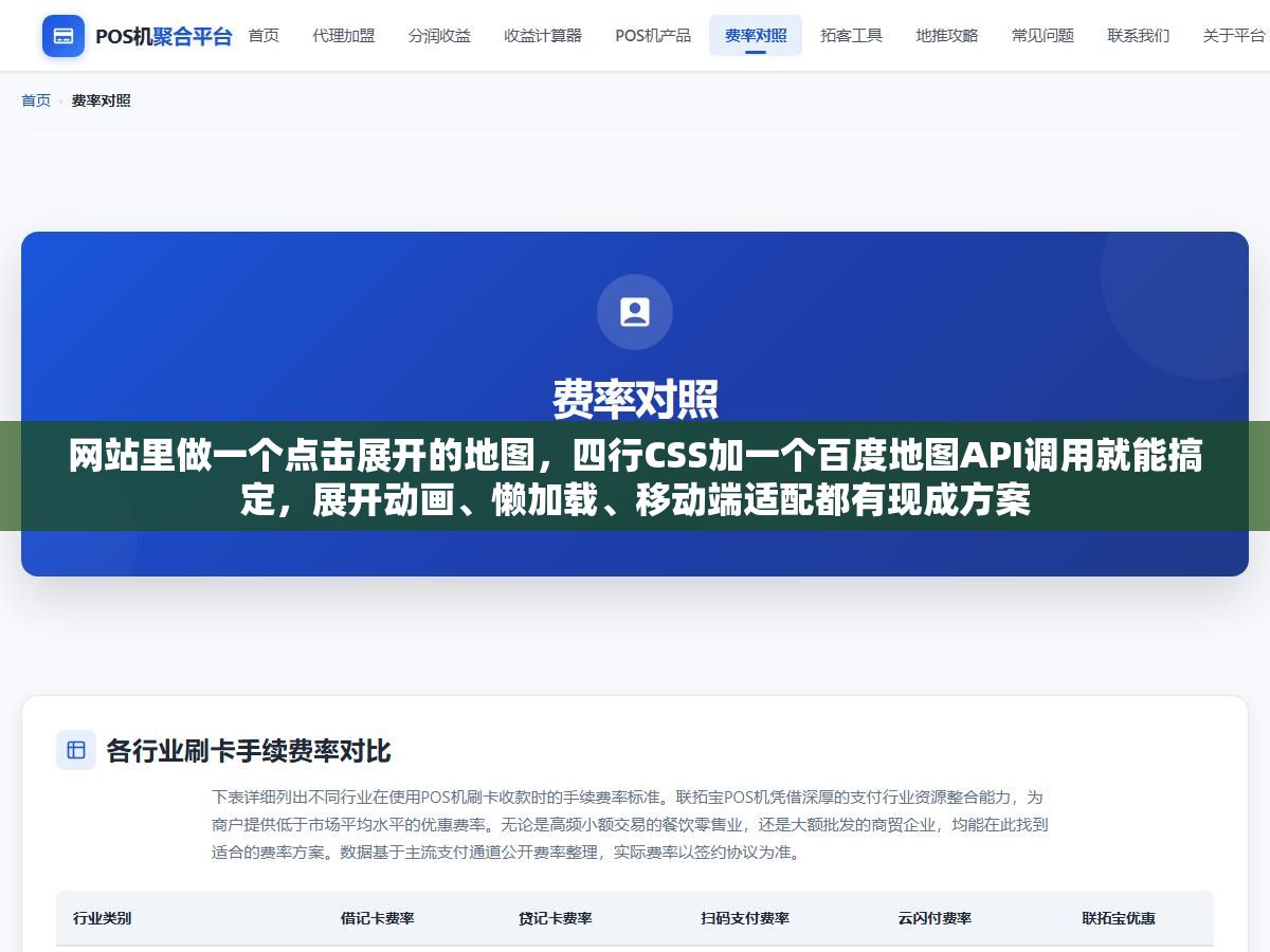网站里做一个点击展开的地图,四行CSS加一个百度地图API调用就能搞定,展开动画、懒加载、移动端适配都有现成方案 3 - 网站里做一个点击展开的地图,四行CSS加一个百度地图API调用就能搞定,展开动画、懒加载、移动端适配都有现成方案 - UC建站系统