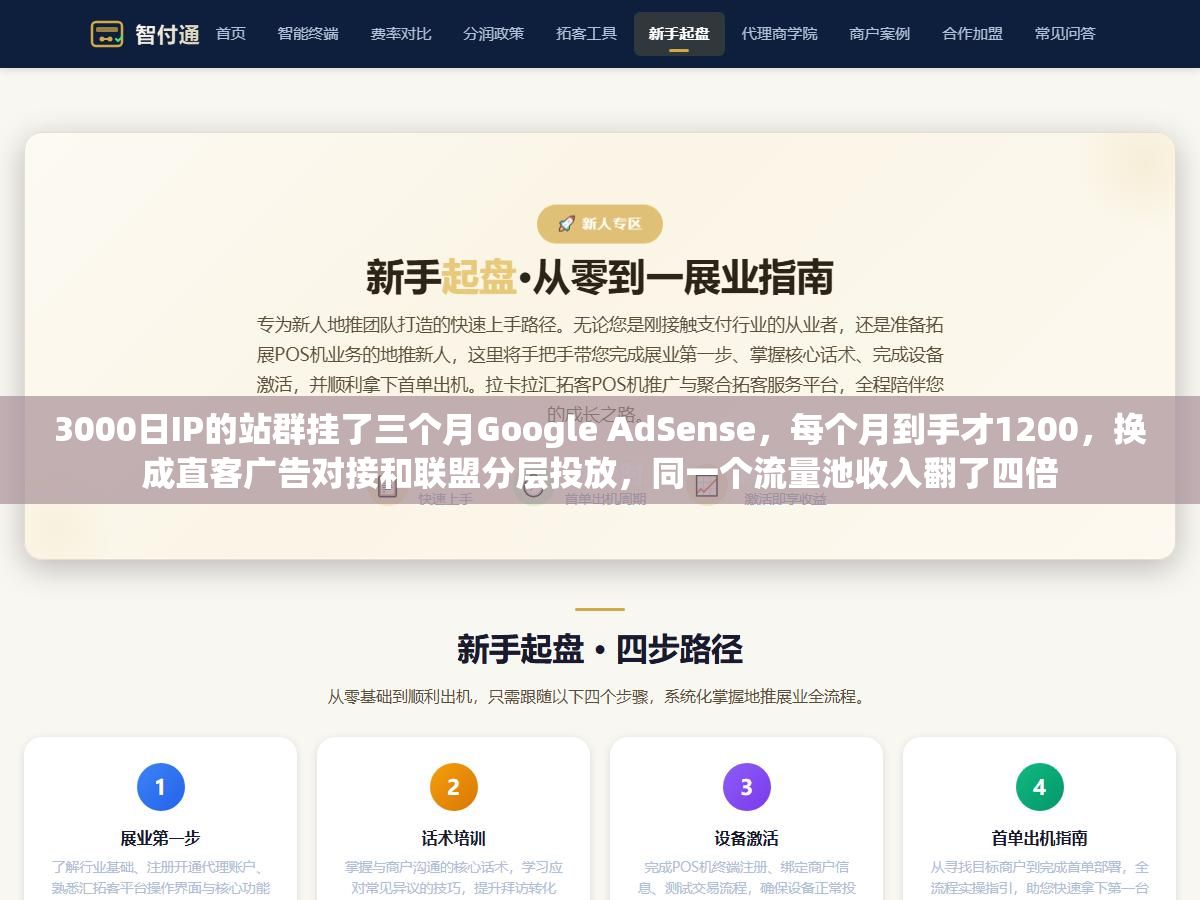 3000日IP的站群挂了三个月Google AdSense,每个月到手才1200,换成直客广告对接和联盟分层投放,同一个流量池收入翻了四倍 3 - 3000日IP的站群挂了三个月Google AdSense,每个月到手才1200,换成直客广告对接和联盟分层投放,同一个流量池收入翻了四倍 - UC建站系统