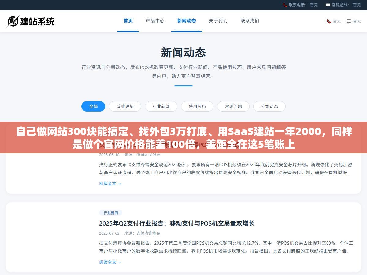 自己做网站300块能搞定、找外包3万打底、用SaaS建站一年2000,同样是做个官网价格能差100倍,差距全在这5笔账上 2 - 自己做网站300块能搞定、找外包3万打底、用SaaS建站一年2000,同样是做个官网价格能差100倍,差距全在这5笔账上 - UC建站系统