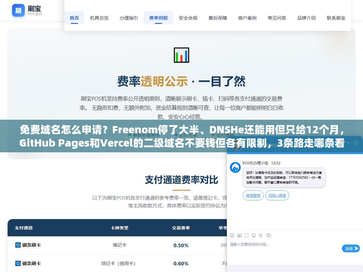 免费域名怎么申请?Freenom停了大半、DNSHe还能用但只给12个月,GitHub Pages和Vercel的二级域名不要钱但各有限制,3条路走哪条看你想干什么用 2 - 免费域名怎么申请?Freenom停了大半、DNSHe还能用但只给12个月,GitHub Pages和Vercel的二级域名不要钱但各有限制,3条路走哪条看你想干什么用 - UC建站系统