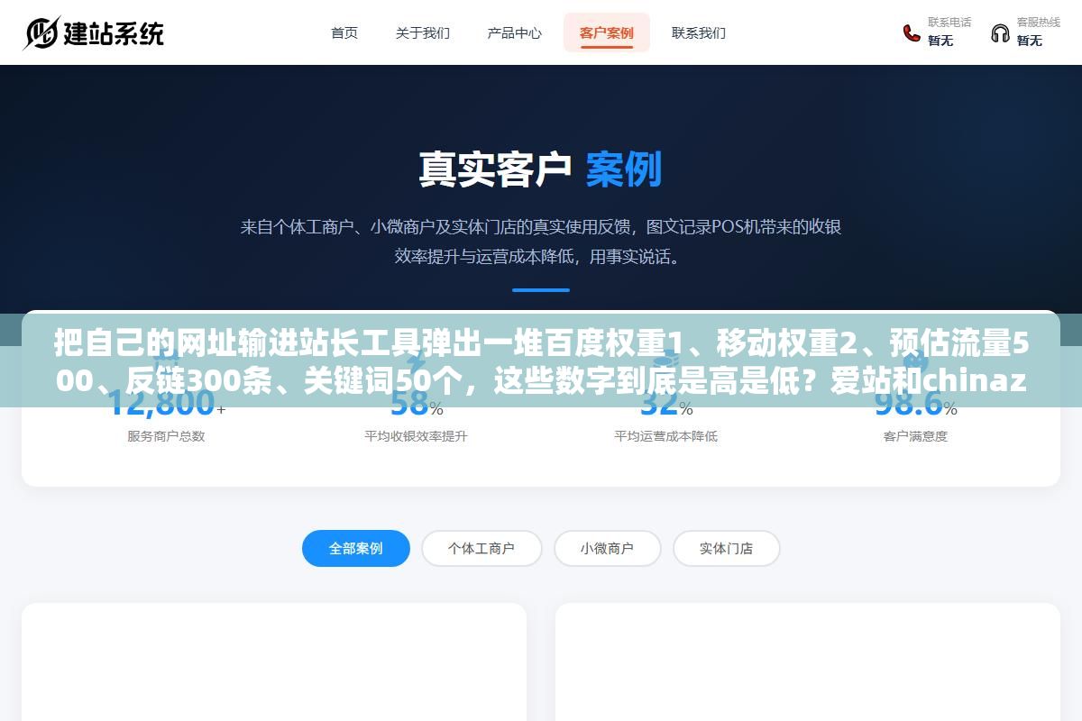 把自己的网址输进站长工具弹出一堆百度权重1、移动权重2、预估流量500、反链300条、关键词50个,这些数字到底是高是低?爱站和chinaz同一个站查出来权重差了2级该信谁的?网站收录5000条但索引量只有200是好事还是坏事?站长工具首页上11个核心指标一个一个拆开看,下次查自己的站不用再对着数据发懵 1 - 把自己的网址输进站长工具弹出一堆百度权重1、移动权重2、预估流量500、反链300条、关键词50个,这些数字到底是高是低?爱站和chinaz同一个站查出来权重差了2级该信谁的?网站收录5000条但索引量只有200是好事还是坏事?站长工具首页上11个核心指标一个一个拆开看,下次查自己的站不用再对着数据发懵 - UC建站系统