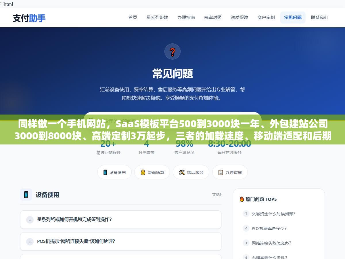 同样做一个手机网站,SaaS模板平台500到3000块一年、外包建站公司3000到8000块、高端定制3万起步,三者的加载速度、移动端适配和后期改版成本差了10倍不止 1 - 同样做一个手机网站,SaaS模板平台500到3000块一年、外包建站公司3000到8000块、高端定制3万起步,三者的加载速度、移动端适配和后期改版成本差了10倍不止 - UC建站系统