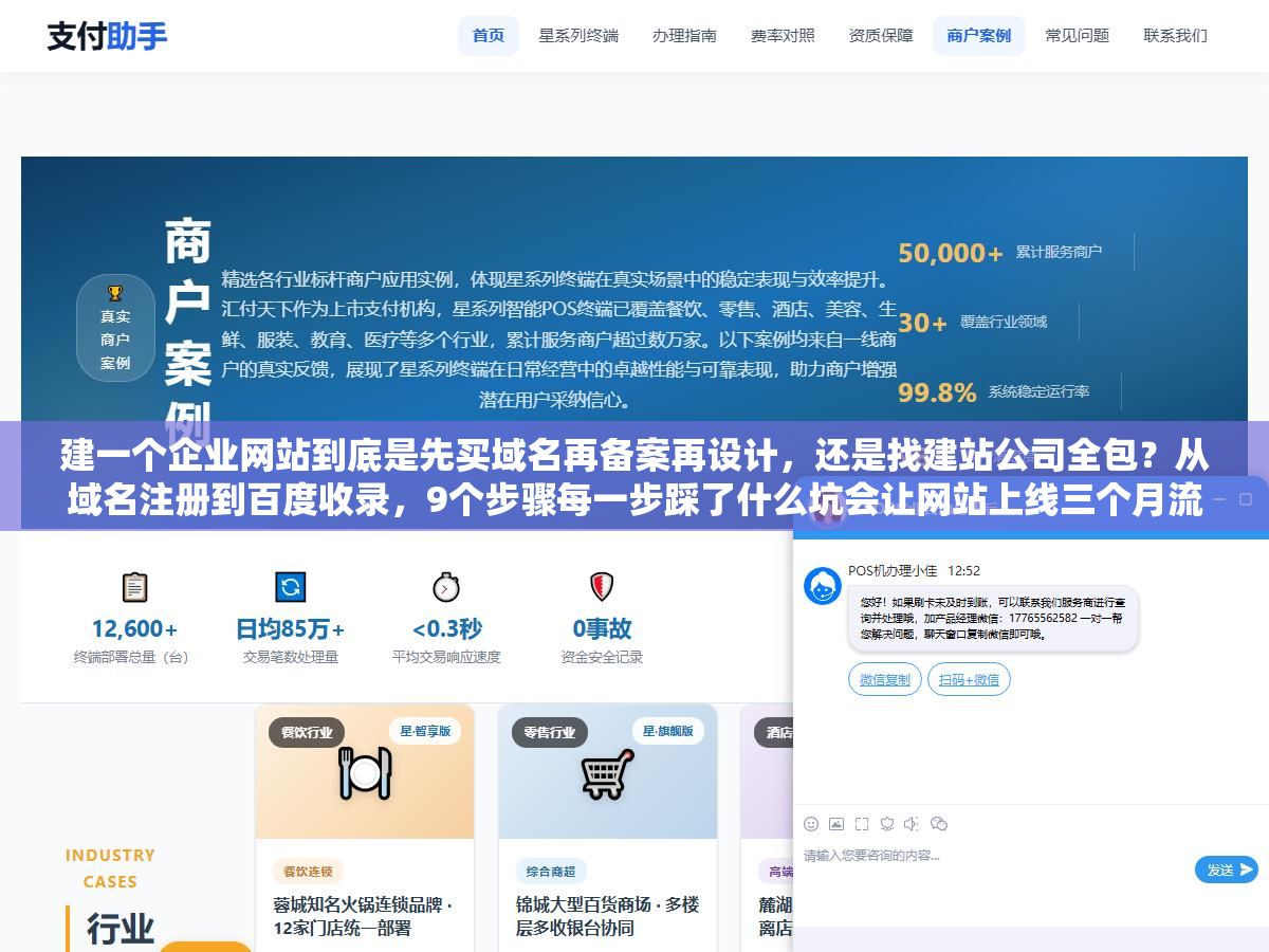 建一个企业网站到底是先买域名再备案再设计,还是找建站公司全包?从域名注册到百度收录,9个步骤每一步踩了什么坑会让网站上线三个月流量还是个位数 1 - 建一个企业网站到底是先买域名再备案再设计,还是找建站公司全包?从域名注册到百度收录,9个步骤每一步踩了什么坑会让网站上线三个月流量还是个位数 - UC建站系统
