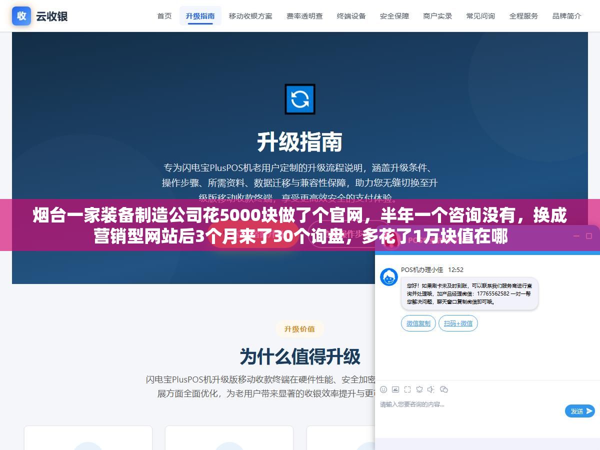 烟台一家装备制造公司花5000块做了个官网,半年一个咨询没有,换成营销型网站后3个月来了30个询盘,多花了1万块值在哪 1 - 烟台一家装备制造公司花5000块做了个官网,半年一个咨询没有,换成营销型网站后3个月来了30个询盘,多花了1万块值在哪 - UC建站系统