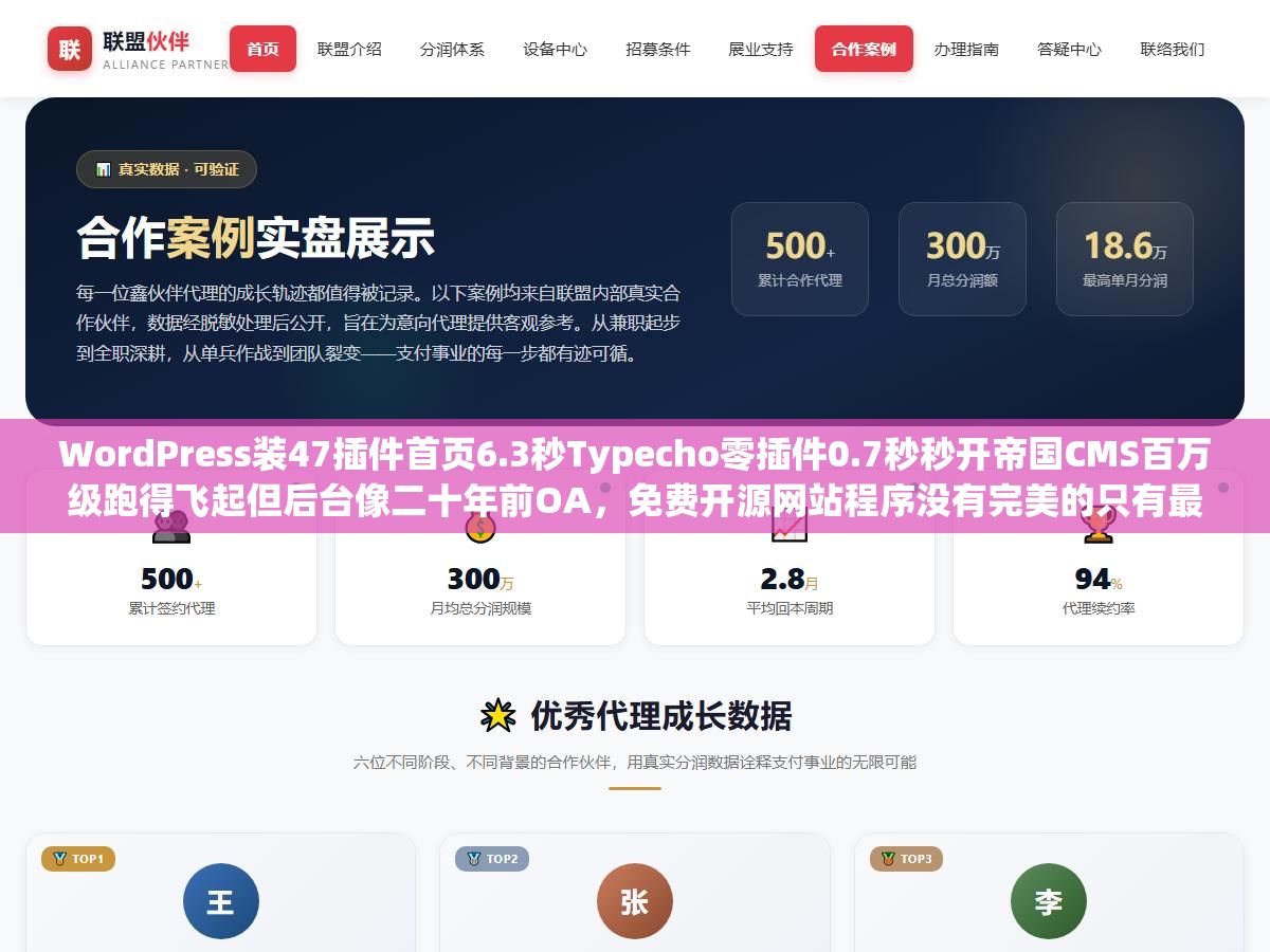 WordPress装47插件首页6.3秒Typecho零插件0.7秒秒开帝国CMS百万级跑得飞起但后台像二十年前OA,免费开源网站程序没有完美的只有最适合的 1 - WordPress装47插件首页6.3秒Typecho零插件0.7秒秒开帝国CMS百万级跑得飞起但后台像二十年前OA,免费开源网站程序没有完美的只有最适合的 - UC建站系统