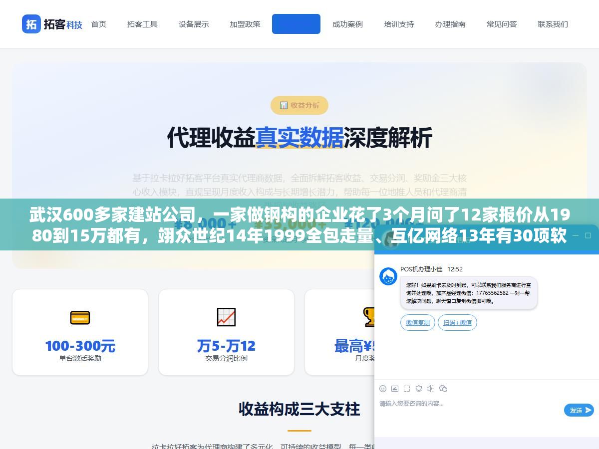 武汉600多家建站公司,一家做钢构的企业花了3个月问了12家报价从1980到15万都有,翊众世纪14年1999全包走量、互亿网络13年有30项软著做定制开发、百捷集团19年背靠百度生态服务4000+客户、增长超人100%纯定制无模板源码全交付,到底哪类公司匹配你现在这个阶段 1 - 武汉600多家建站公司,一家做钢构的企业花了3个月问了12家报价从1980到15万都有,翊众世纪14年1999全包走量、互亿网络13年有30项软著做定制开发、百捷集团19年背靠百度生态服务4000+客户、增长超人100%纯定制无模板源码全交付,到底哪类公司匹配你现在这个阶段 - UC建站系统