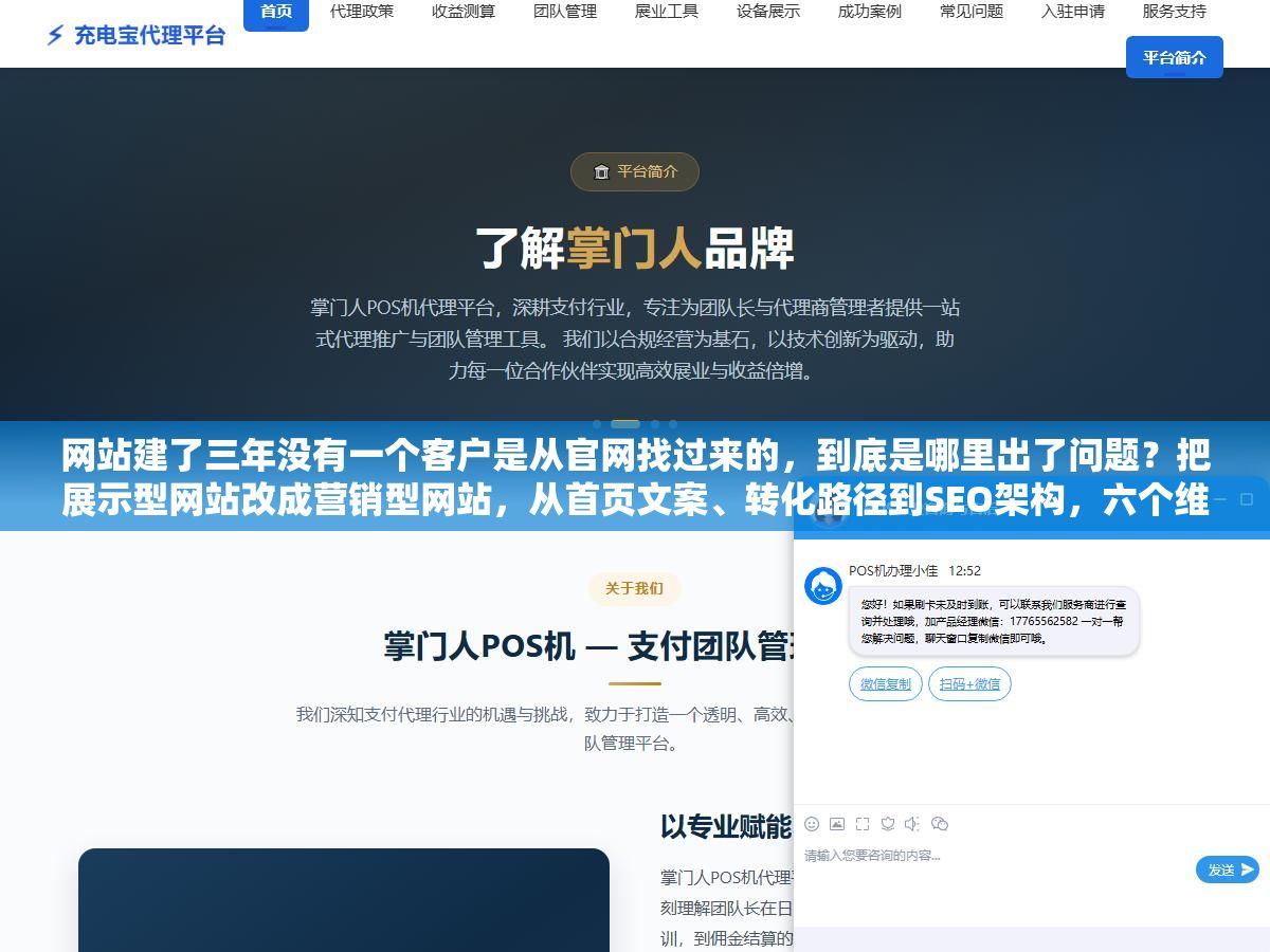 1 - 网站建了三年没有一个客户是从官网找过来的，到底是哪里出了问题？把展示型网站改成营销型网站，从首页文案、转化路径到SEO架构，六个维度排查下来80%的企业卡在了前两步 - UC建站系统