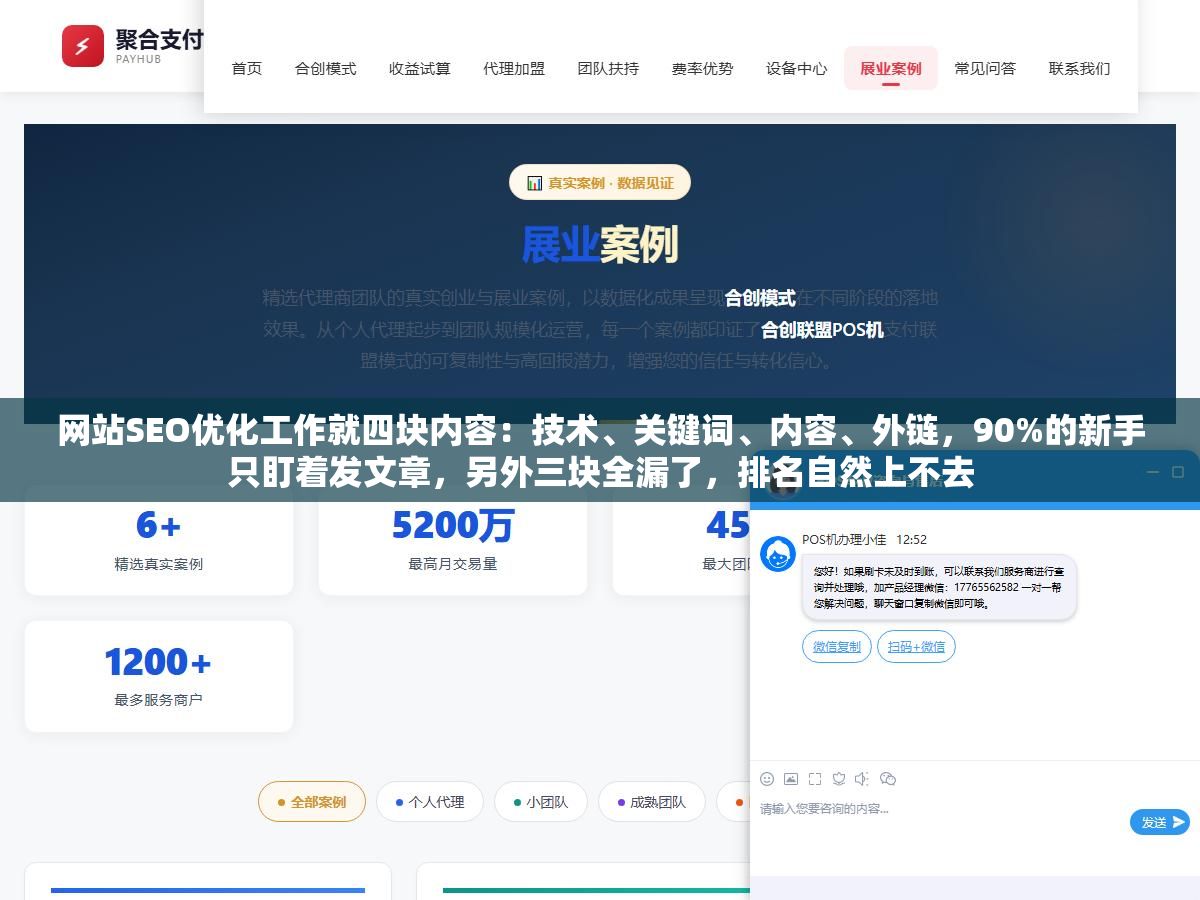 网站SEO优化工作就四块内容:技术、关键词、内容、外链,90%的新手只盯着发文章,另外三块全漏了,排名自然上不去 1 - 网站SEO优化工作就四块内容:技术、关键词、内容、外链,90%的新手只盯着发文章,另外三块全漏了,排名自然上不去 - UC建站系统