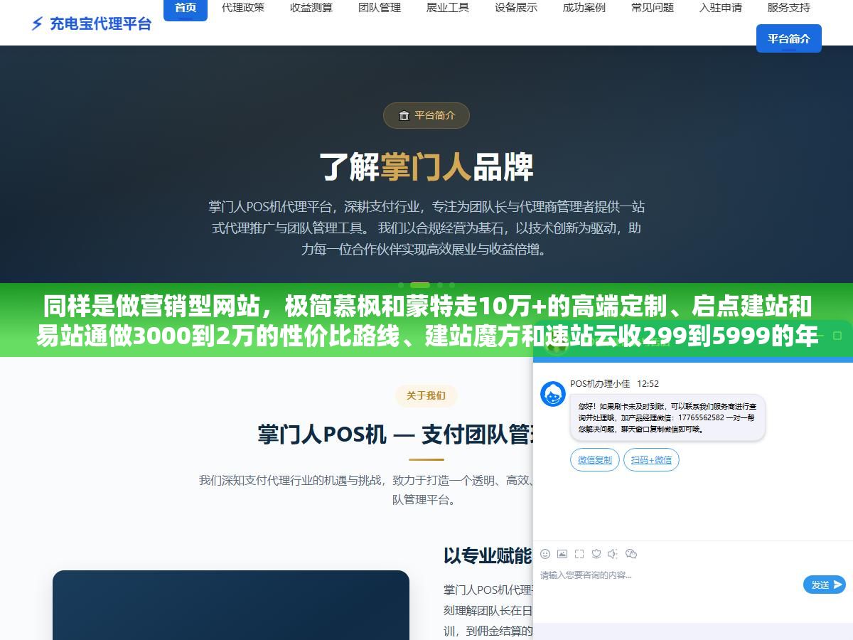 1 - 同样是做营销型网站，极简慕枫和蒙特走10万+的高端定制、启点建站和易站通做3000到2万的性价比路线、建站魔方和速站云收299到5999的年费，华科诚远和牛商网专做SEO获客闭环，2026年这12家营销型网站开发公司按预算和需求分四档对号入座 - UC建站系统