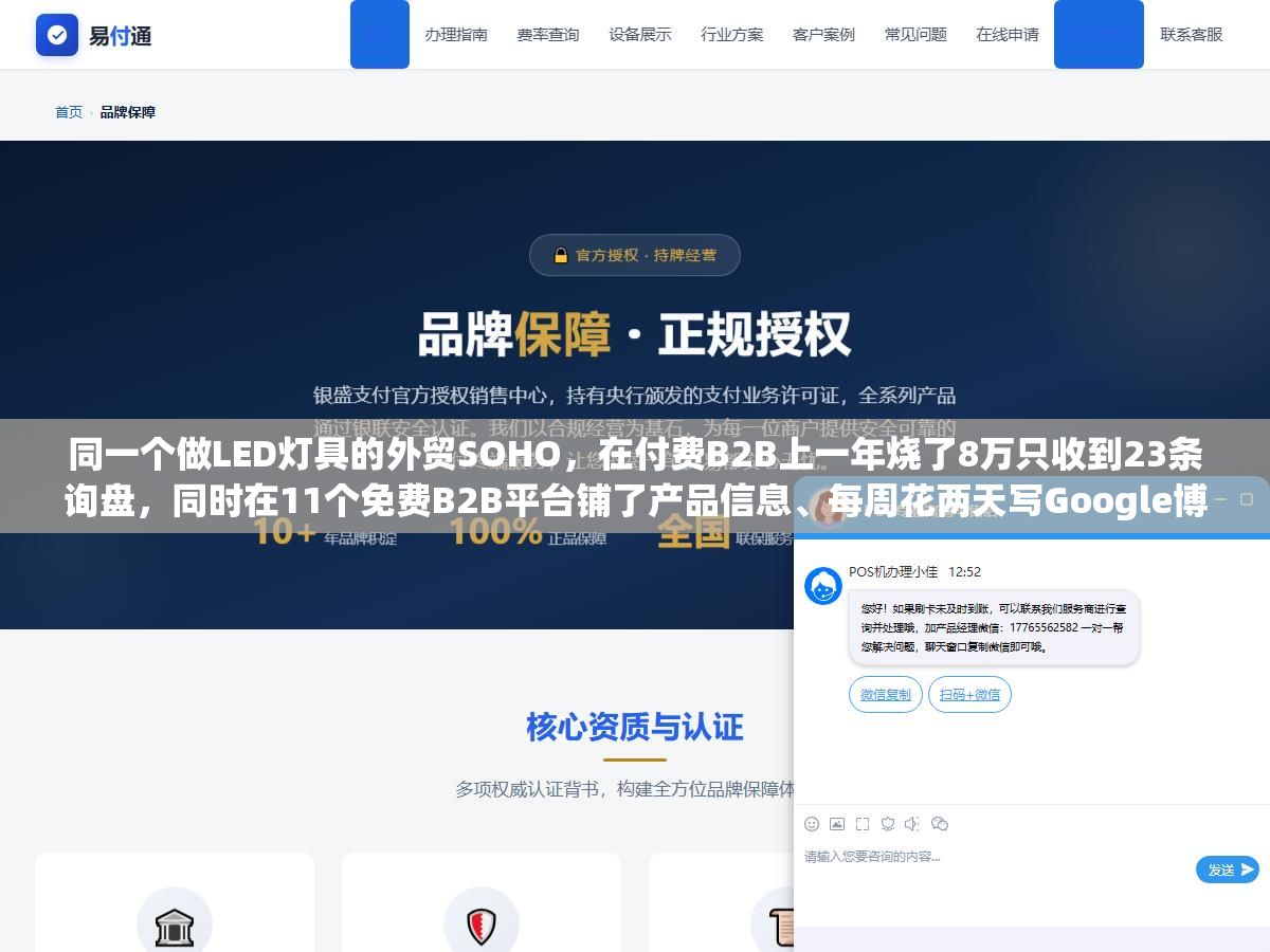 3 - 同一个做LED灯具的外贸SOHO，在付费B2B上一年烧了8万只收到23条询盘，同时在11个免费B2B平台铺了产品信息、每周花两天写Google博客长尾文章、LinkedIn加了600个行业客户，一年下来零成本拿到47条有效询盘还成交了4个客户，免费渠道不是没效果是你没铺够量也没用对方法 - UC建站系统