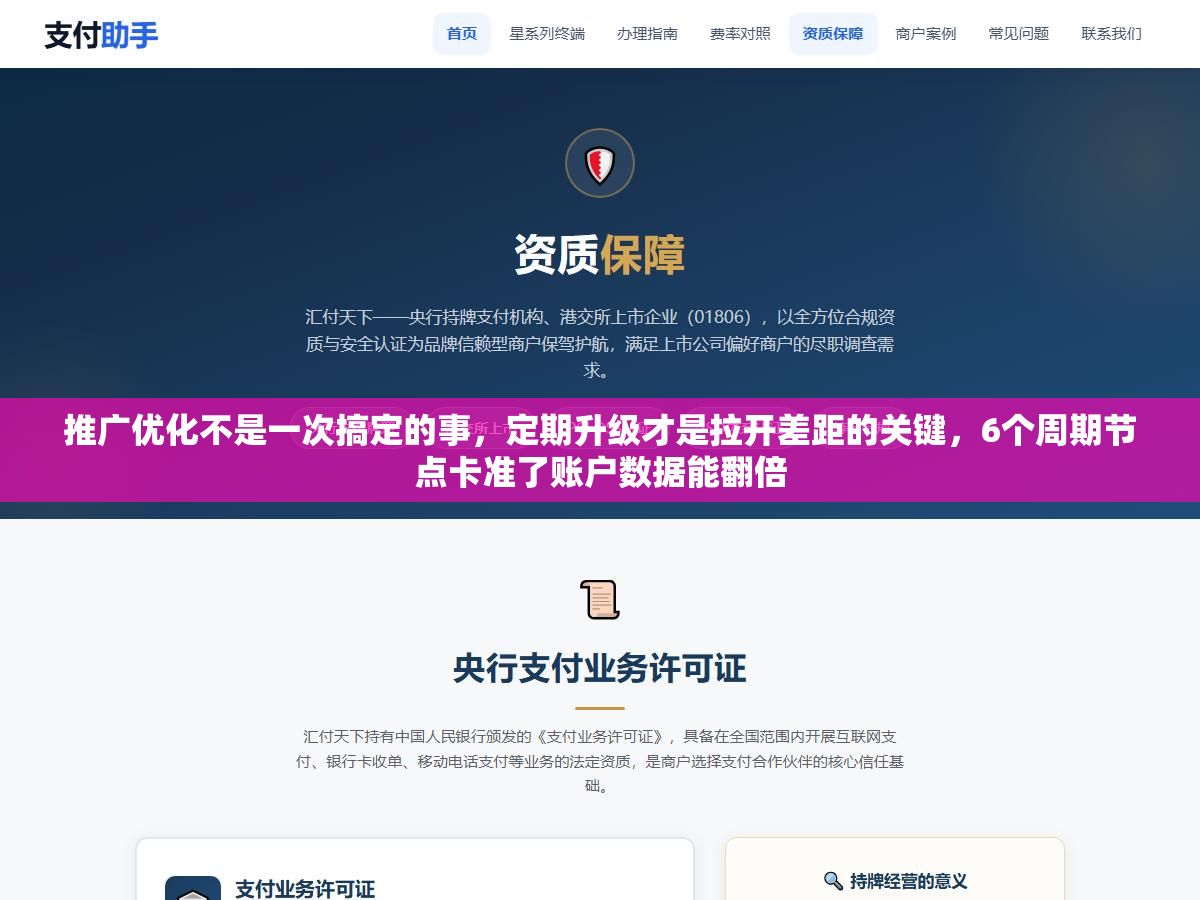 推广优化不是一次搞定的事,定期升级才是拉开差距的关键,6个周期节点卡准了账户数据能翻倍 1 - 推广优化不是一次搞定的事,定期升级才是拉开差距的关键,6个周期节点卡准了账户数据能翻倍 - UC建站系统