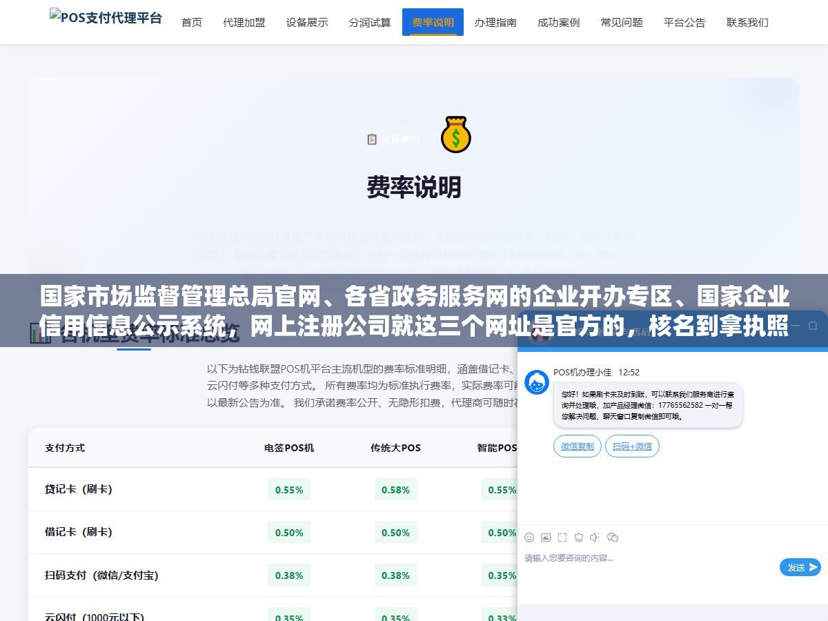 1 - 国家市场监督管理总局官网、各省政务服务网的企业开办专区、国家企业信用信息公示系统，网上注册公司就这三个网址是官方的，核名到拿执照全程电子化最快3天搞定，代办收500到3000块帮你跑腿但材料还是得你自己准备 - UC建站系统