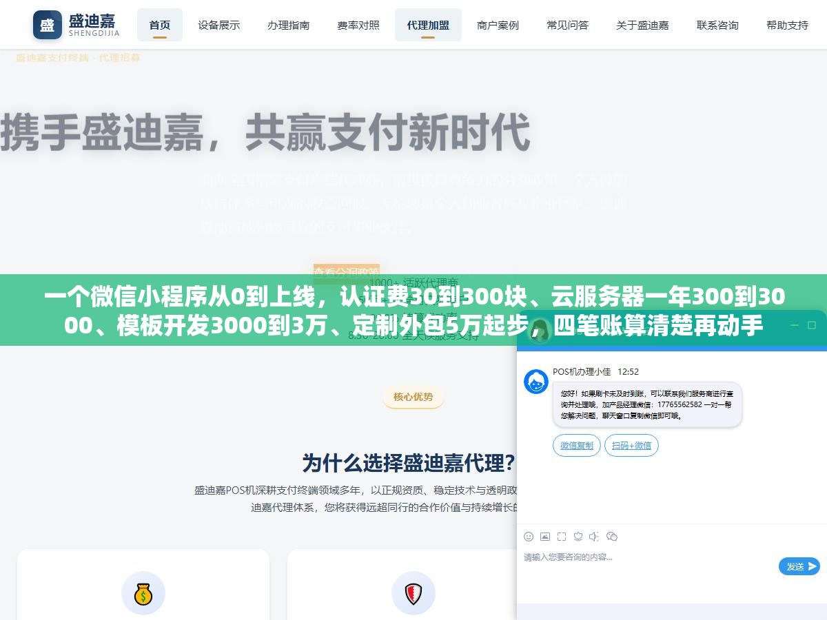 1 - 一个微信小程序从0到上线，认证费30到300块、云服务器一年300到3000、模板开发3000到3万、定制外包5万起步，四笔账算清楚再动手 - UC建站系统