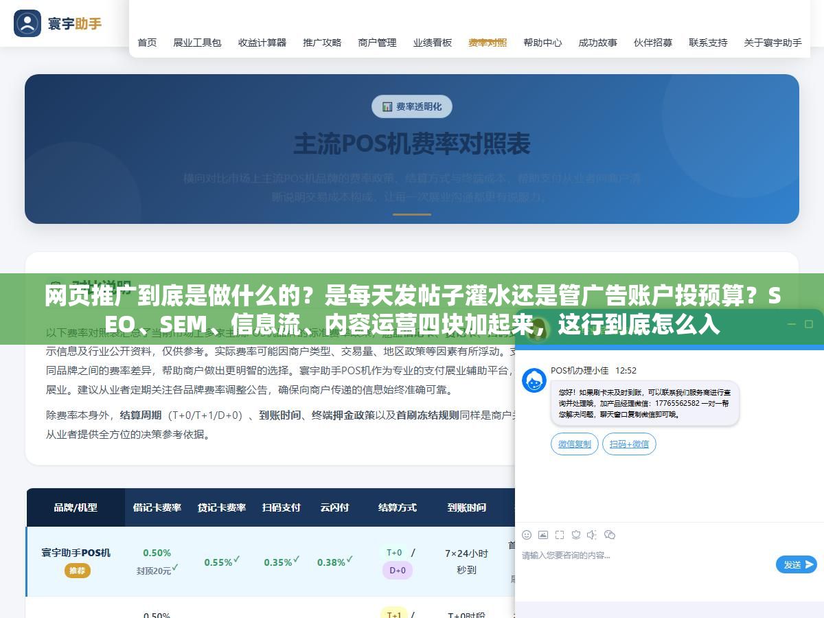 3 - 网页推广到底是做什么的？是每天发帖子灌水还是管广告账户投预算？SEO、SEM、信息流、内容运营四块加起来，这行到底怎么入 - UC建站系统