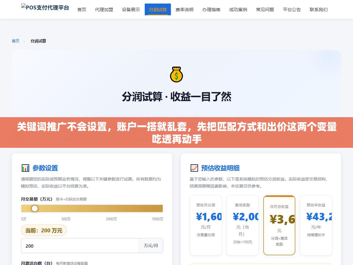 2 - 关键词推广不会设置，账户一搭就乱套，先把匹配方式和出价这两个变量吃透再动手 - UC建站系统