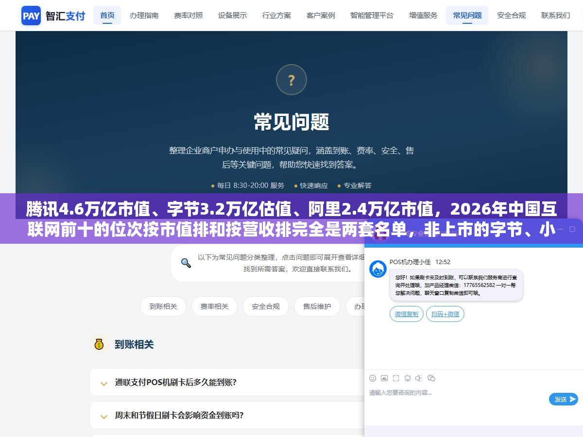 3 - 腾讯4.6万亿市值、字节3.2万亿估值、阿里2.4万亿市值，2026年中国互联网前十的位次按市值排和按营收排完全是两套名单，非上市的字节、小红书、蚂蚁实力藏在榜单之外，求职、投资、找外包看这十家公司的核心业务和护城河才能做对选择 - UC建站系统