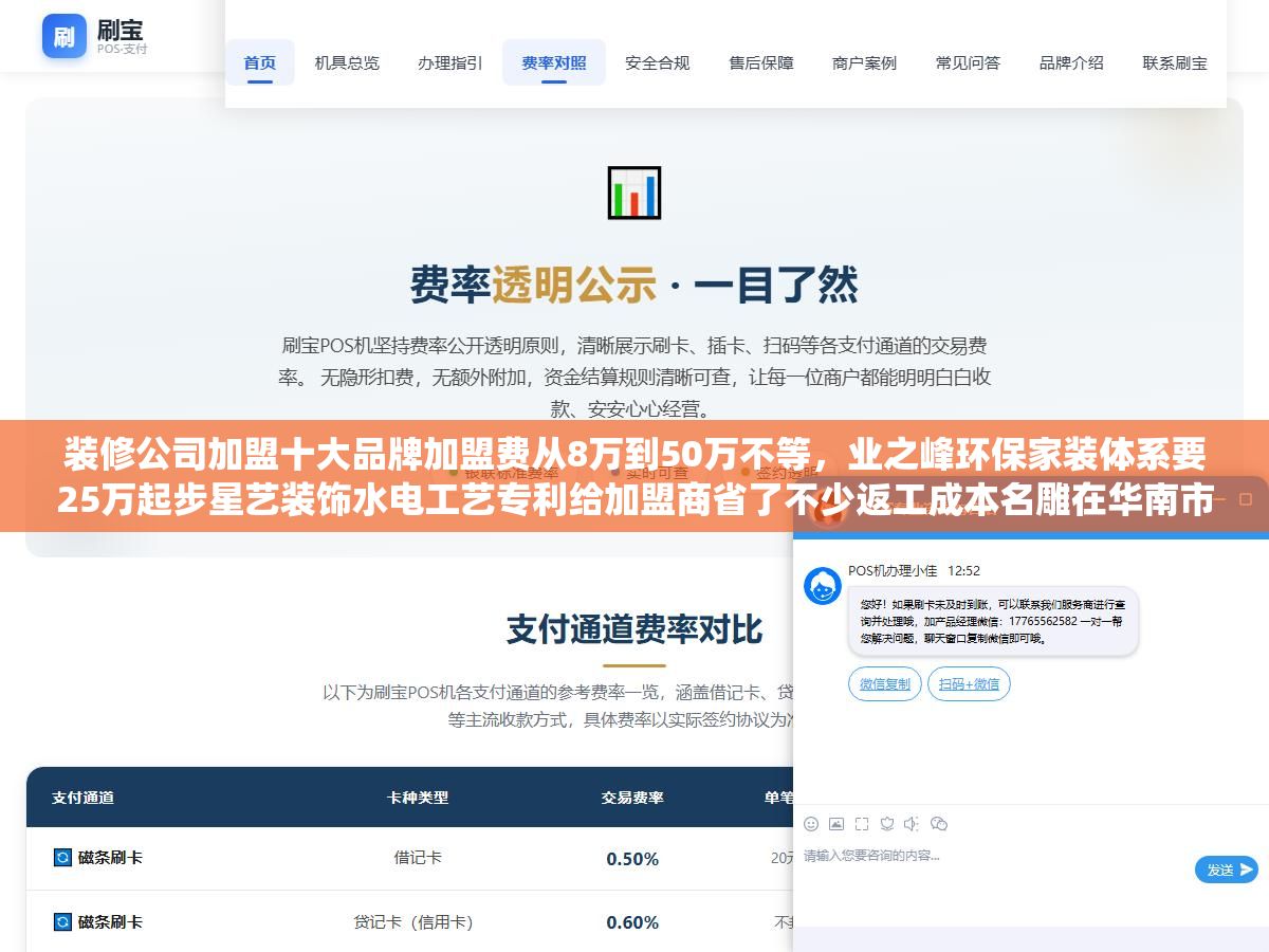 装修公司加盟十大品牌加盟费从8万到50万不等,业之峰环保家装体系要25万起步星艺装饰水电工艺专利给加盟商省了不少返工成本名雕在华南市场单均产值能做到18万以上,2026年做装修加盟最核心的三个决策指标不是看品牌大不大而是区域保护半径有没有覆盖到你、材料供应链是不是总部统一结算、首批培训有没有跟单到第一个客户签下来 1 - 装修公司加盟十大品牌加盟费从8万到50万不等,业之峰环保家装体系要25万起步星艺装饰水电工艺专利给加盟商省了不少返工成本名雕在华南市场单均产值能做到18万以上,2026年做装修加盟最核心的三个决策指标不是看品牌大不大而是区域保护半径有没有覆盖到你、材料供应链是不是总部统一结算、首批培训有没有跟单到第一个客户签下来 - UC建站系统